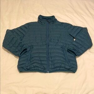 EUC Sportcaster Dark Teal Lightweight Quilted Down Puffer Jacket Size Small